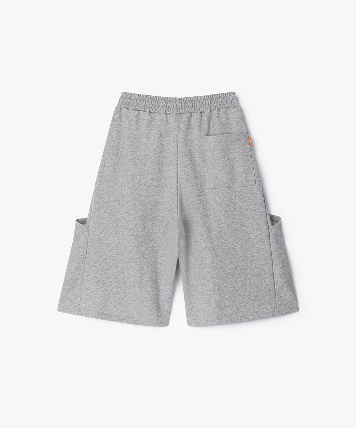 퍼프퍼프뎁트(PUFF PUFF DEPT) Kangaroo Pocket Bermuda Wide Sweat Shorts GREY