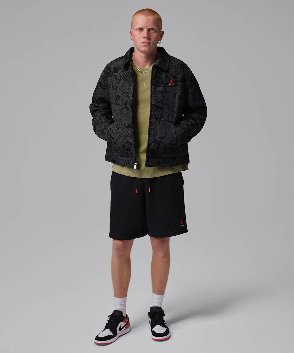 나이키(NIKE) 조던 브루클린 초어 재킷 M - 블랙:유니버시티 레드 / IM8989-010