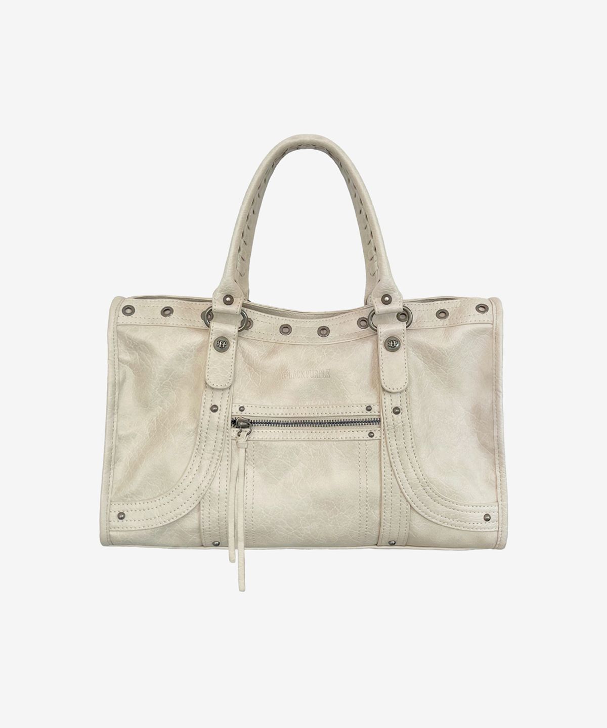블랙 퍼플(BLACK PURPLE) 벨튼 커브 토트백_베이지 Velton Curve Tote Bag_Beige