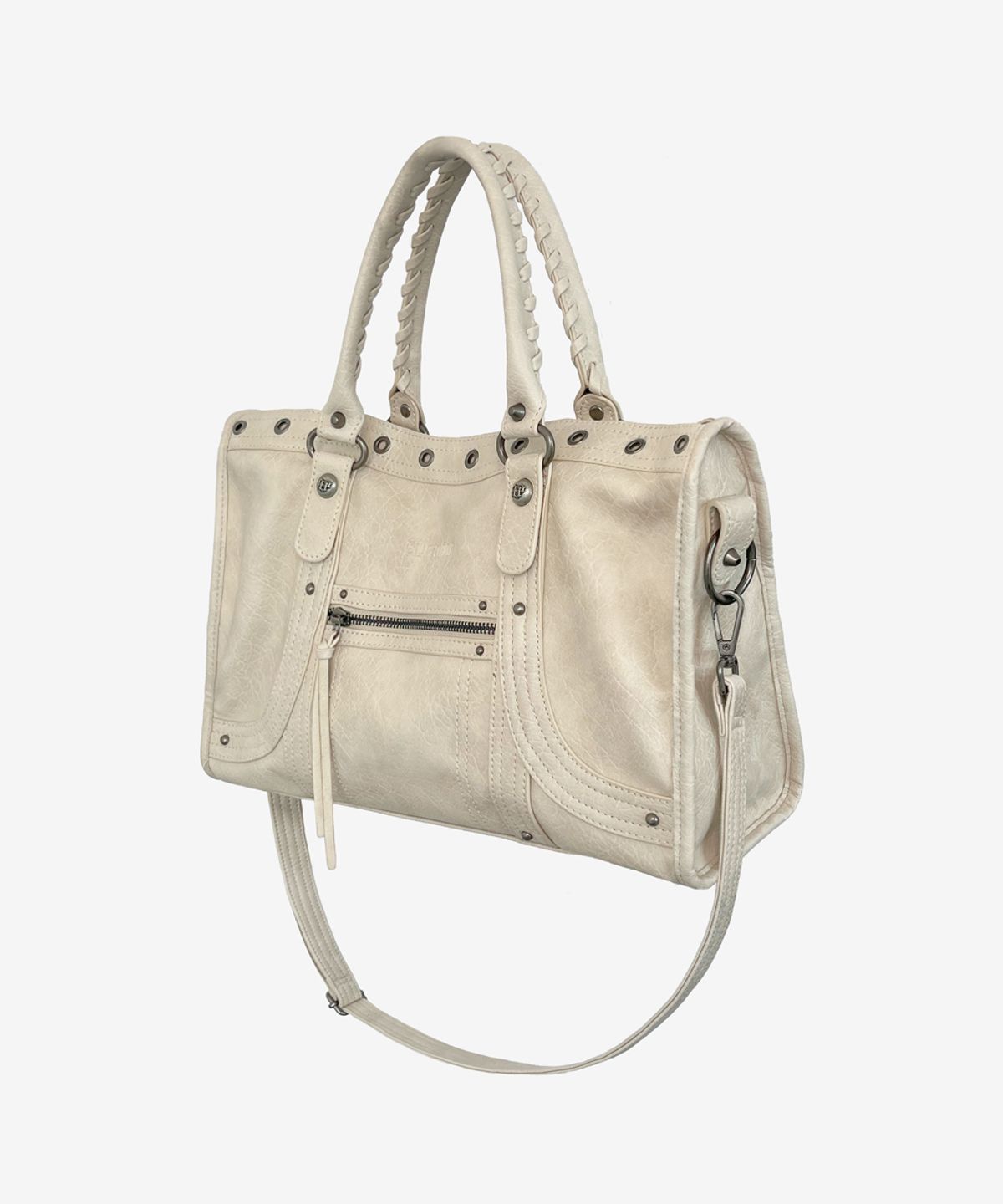 블랙 퍼플(BLACK PURPLE) 벨튼 커브 토트백_베이지 Velton Curve Tote Bag_Beige