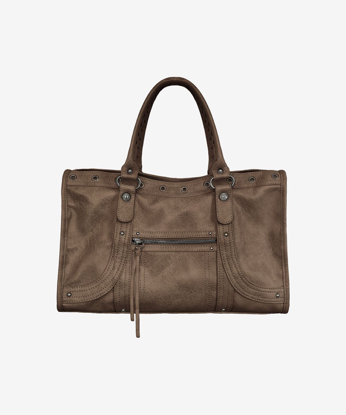 블랙 퍼플(BLACK PURPLE) 벨튼 커브 토트백_브라운 Velton Curve Tote Bag_Brown
