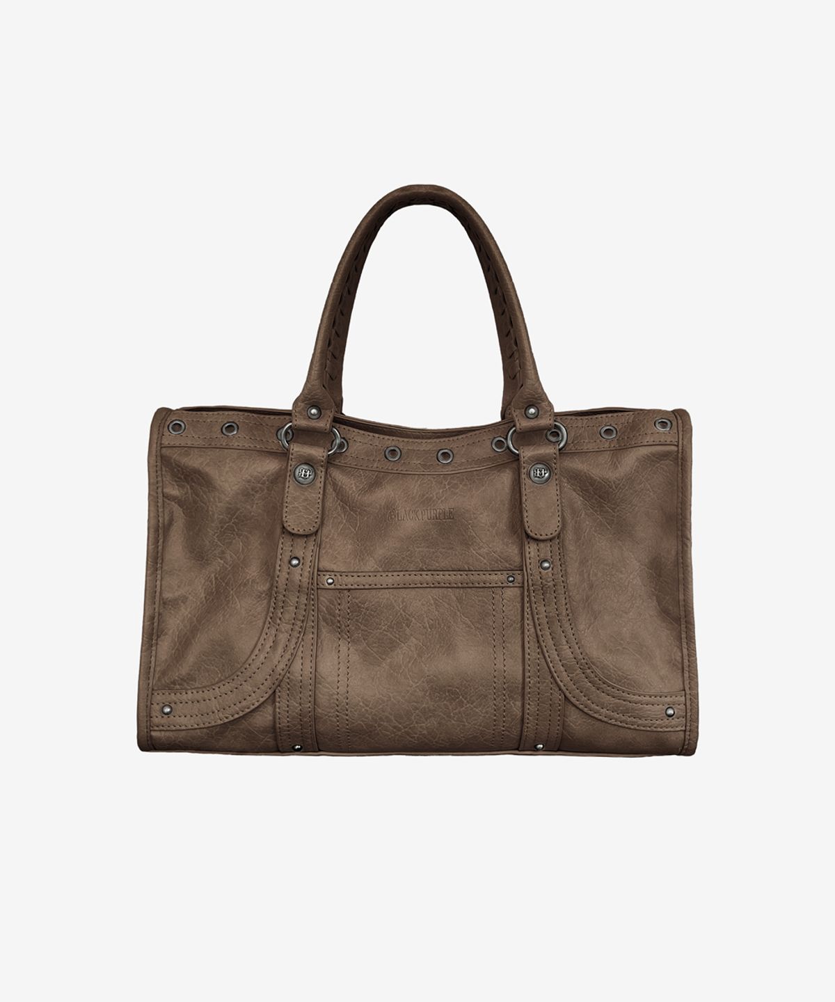 블랙 퍼플(BLACK PURPLE) 벨튼 커브 토트백_브라운 Velton Curve Tote Bag_Brown