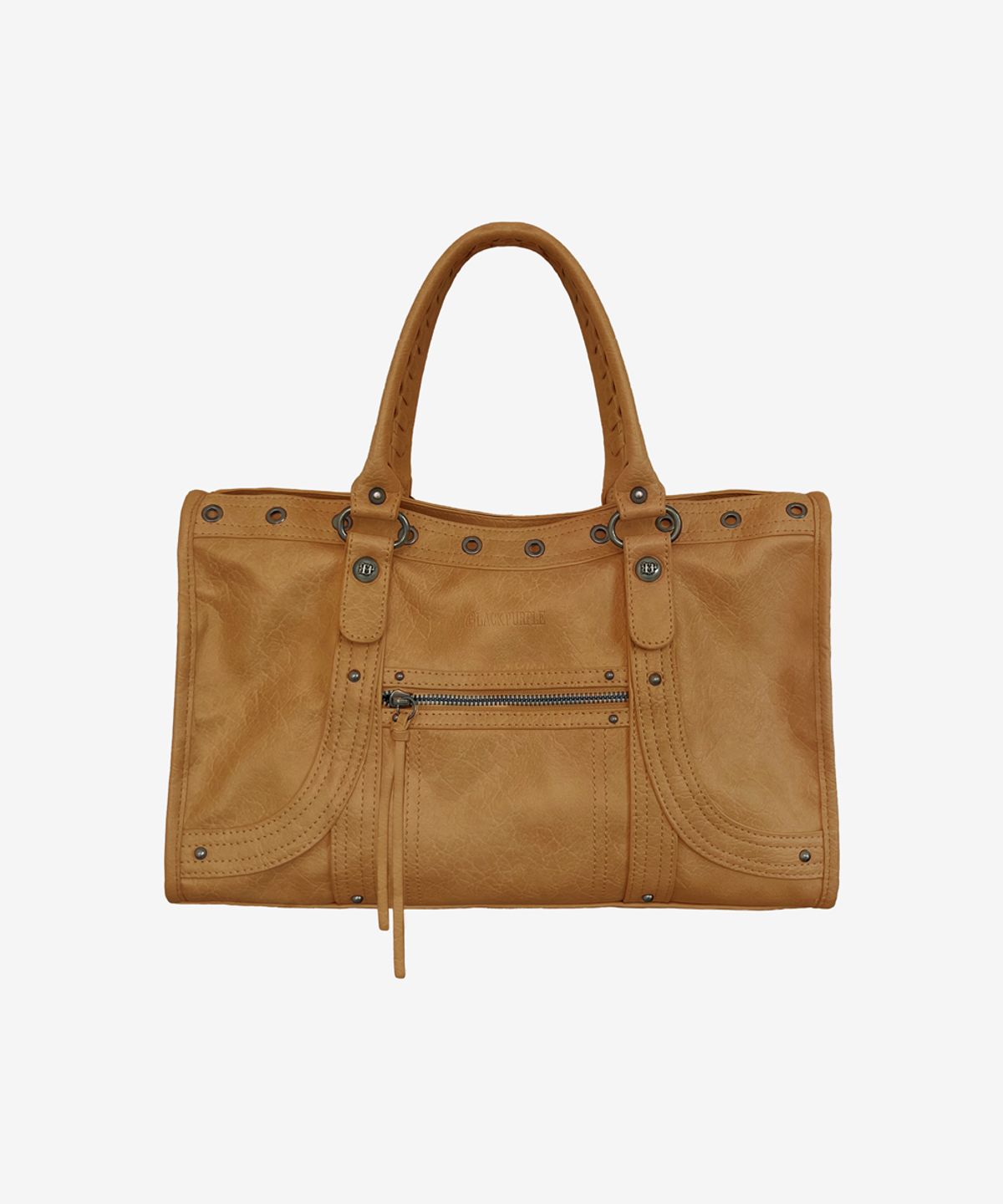 블랙 퍼플(BLACK PURPLE) 벨튼 커브 토트백_캐러멜 브라운 Velton Curve Tote Bag_Caramel Brown