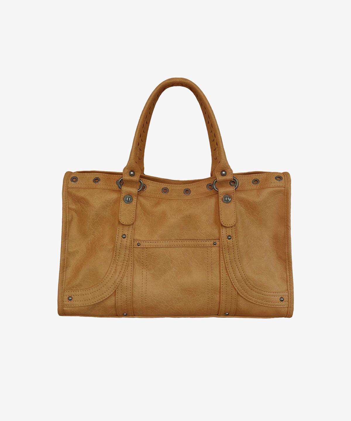 블랙 퍼플(BLACK PURPLE) 벨튼 커브 토트백_캐러멜 브라운 Velton Curve Tote Bag_Caramel Brown