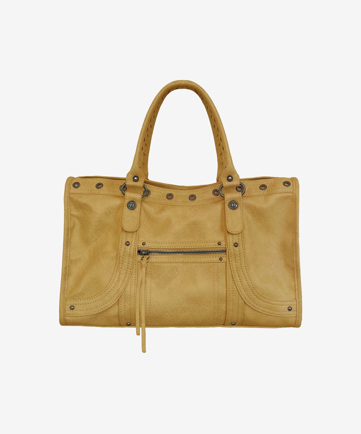 블랙 퍼플(BLACK PURPLE) 벨튼 커브 토트백_머스타드 Velton Curve Tote Bag_Mustard