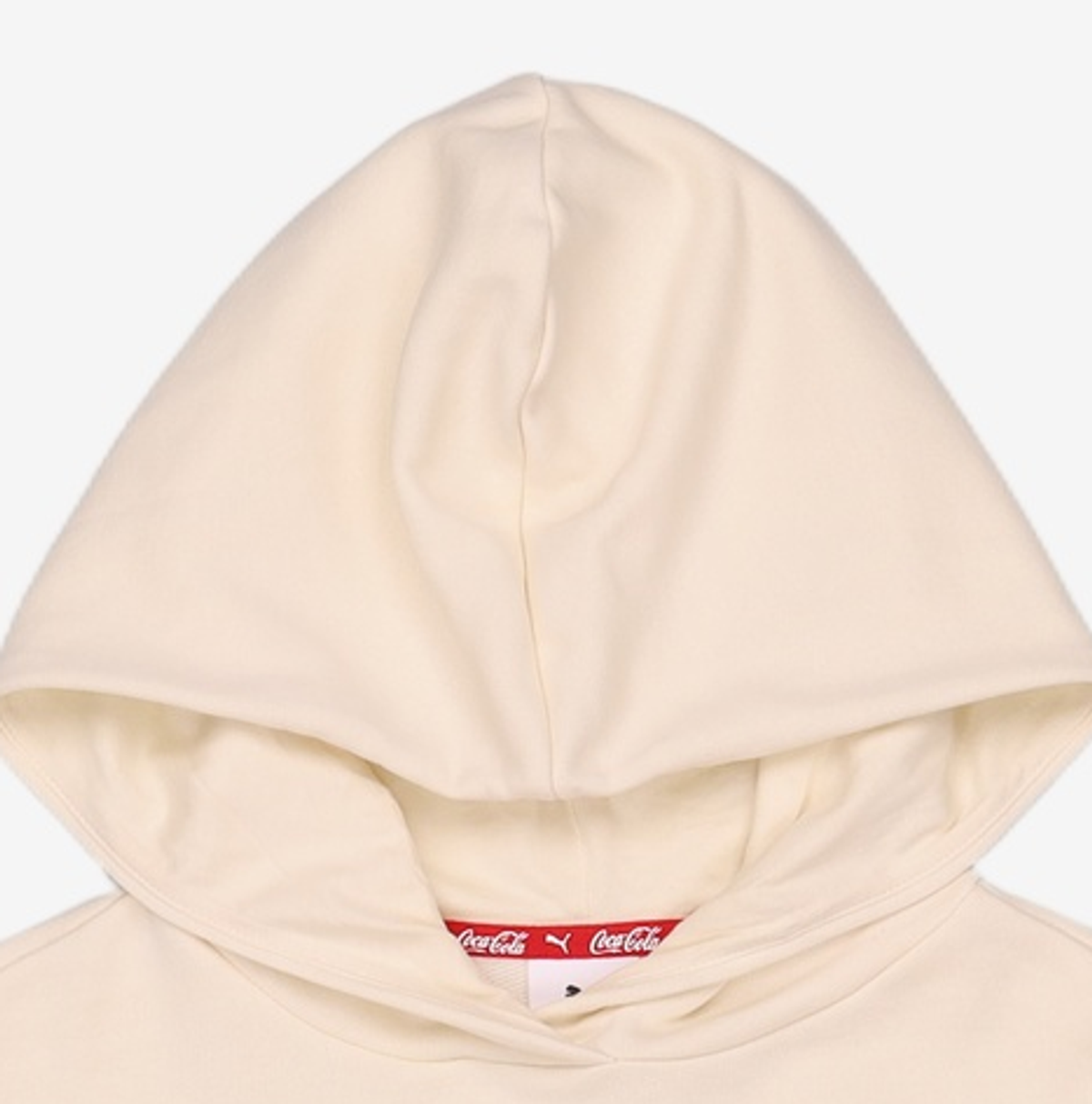 푸마(PUMA) 푸마Ⅹ코카 콜라 크롭 후드 티셔츠 - 아이보리 / 536166-97 S