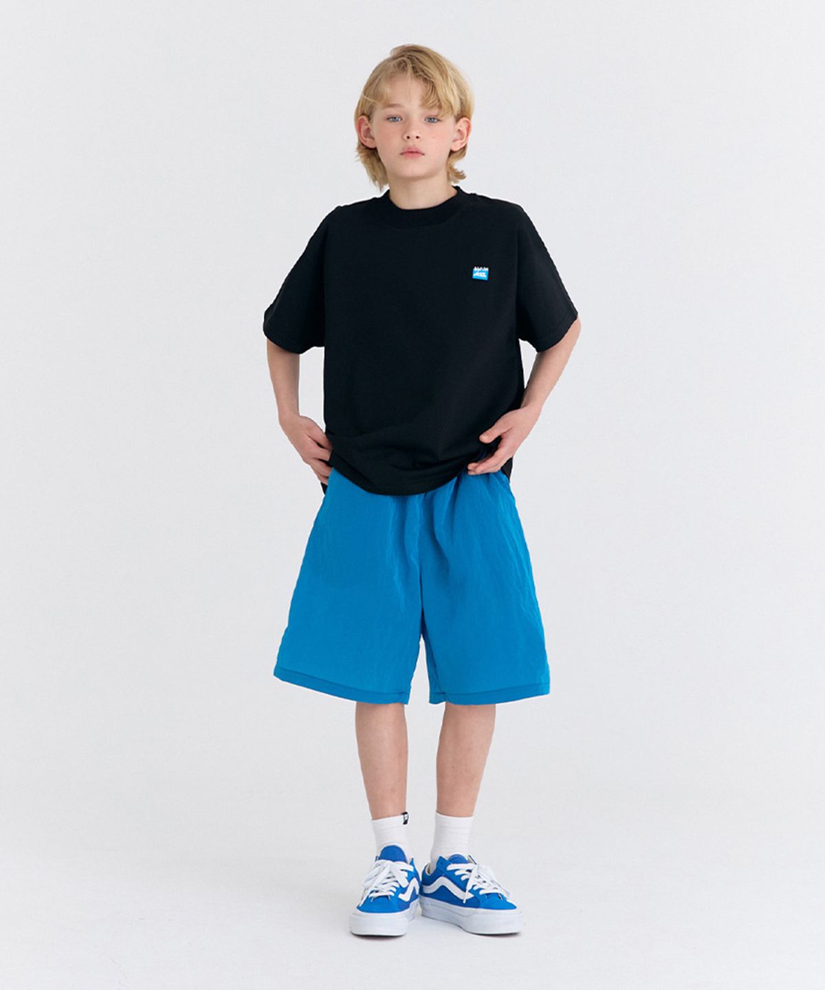 오실롯 주니어(OCELOT JUNIOR) [SET] F30G33 포인트 스퀘어팬츠(블랙/블루)