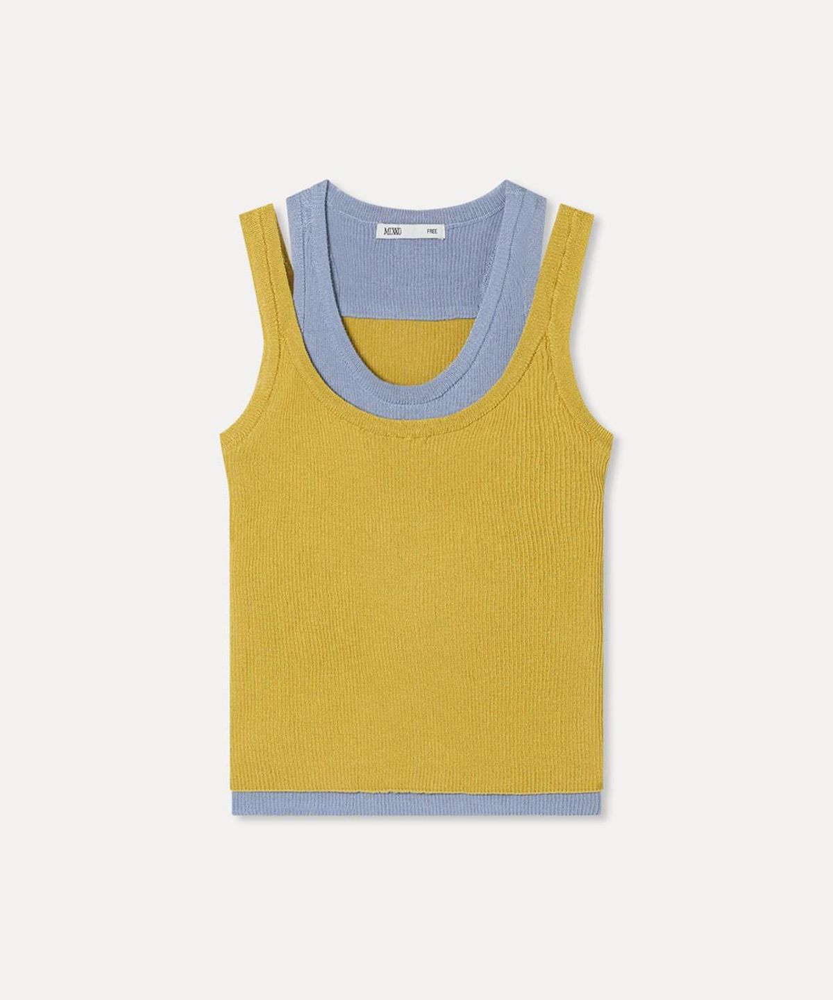 미쏘(MIXXO) 레이어드 배색 나시 니트_MIWKAG713T