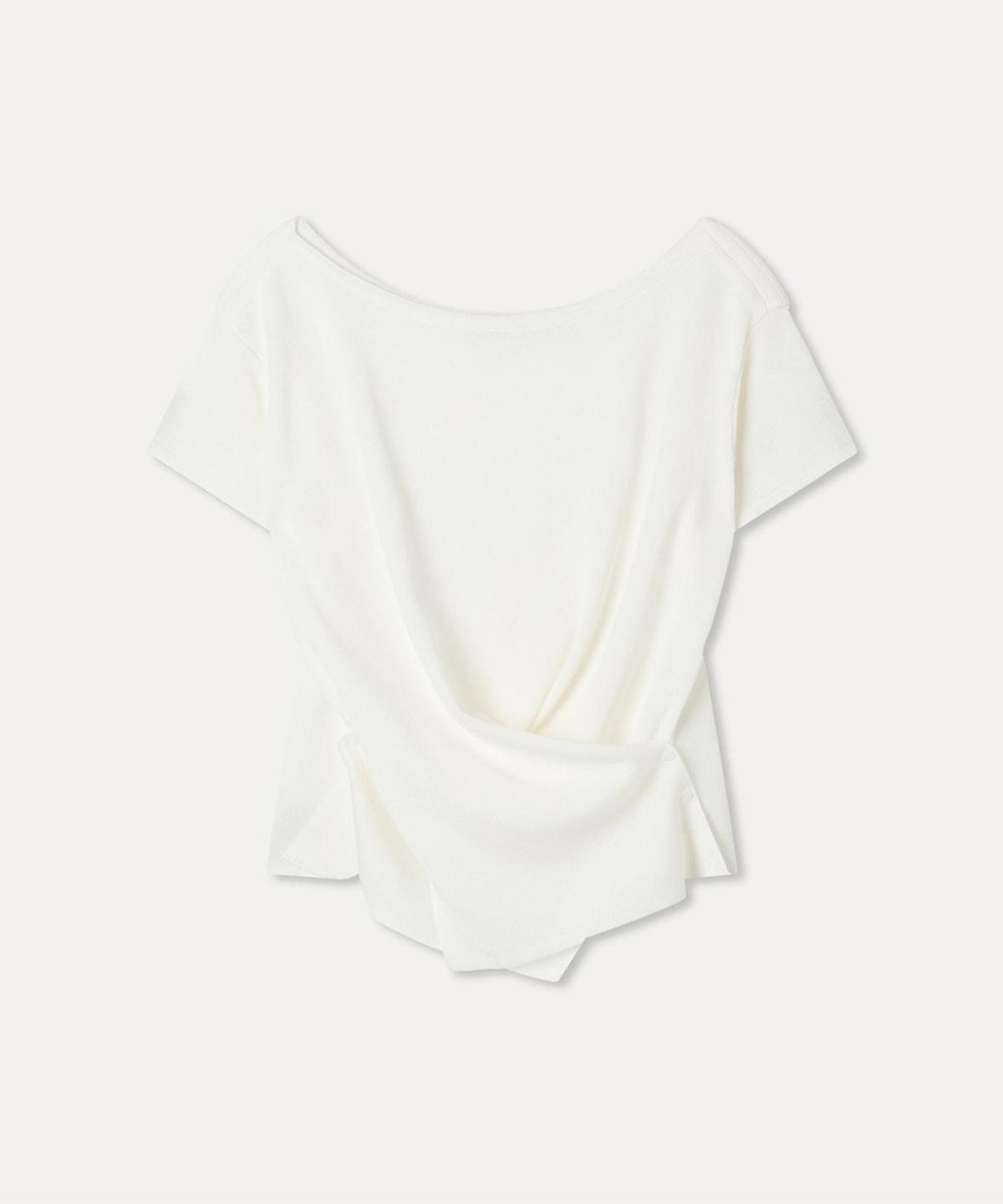 미쏘(MIXXO) 랩 버튼 반팔 니트_MIWKAG715T