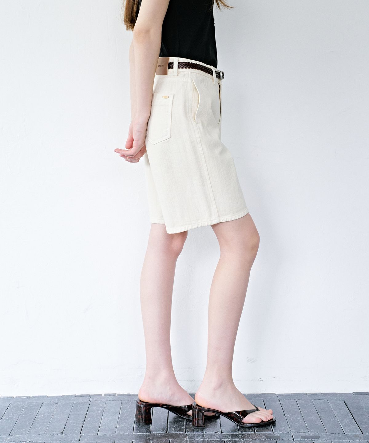 르메메(LEMEME) Parisien Bermuda Denim Pants_2colors