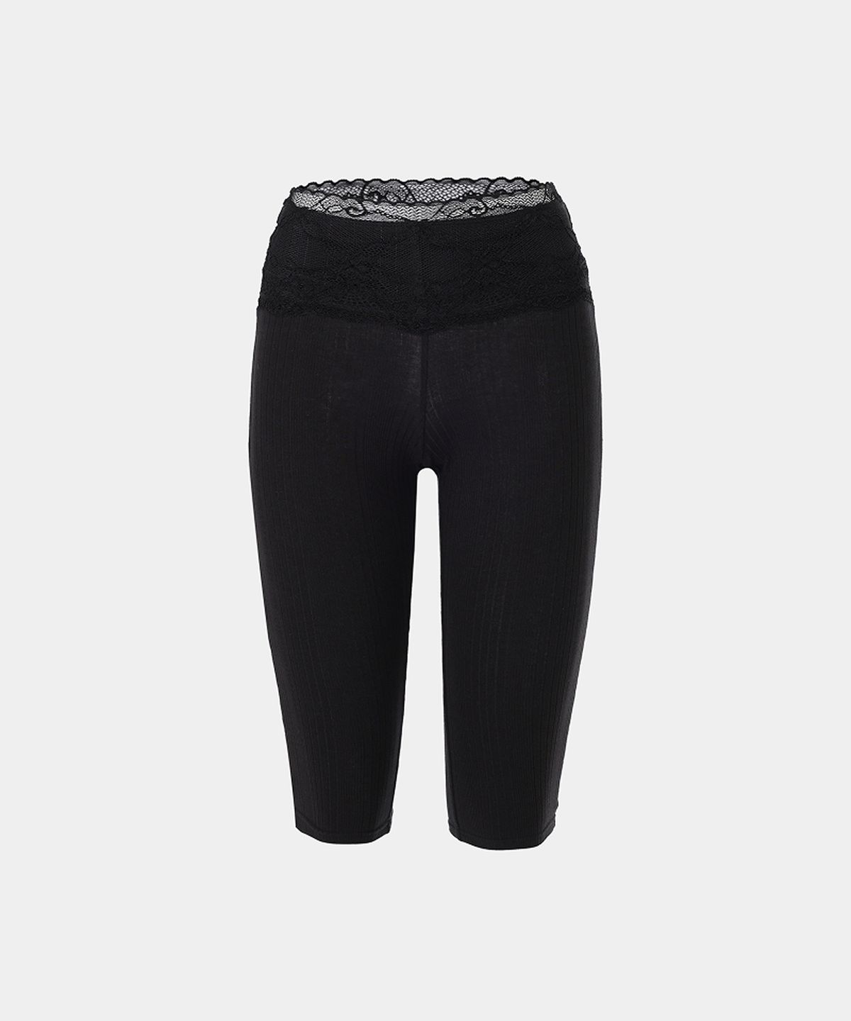 루펀(LOOFUN) Lace Rib Leggings / 레이스 립 레깅스 [Black]