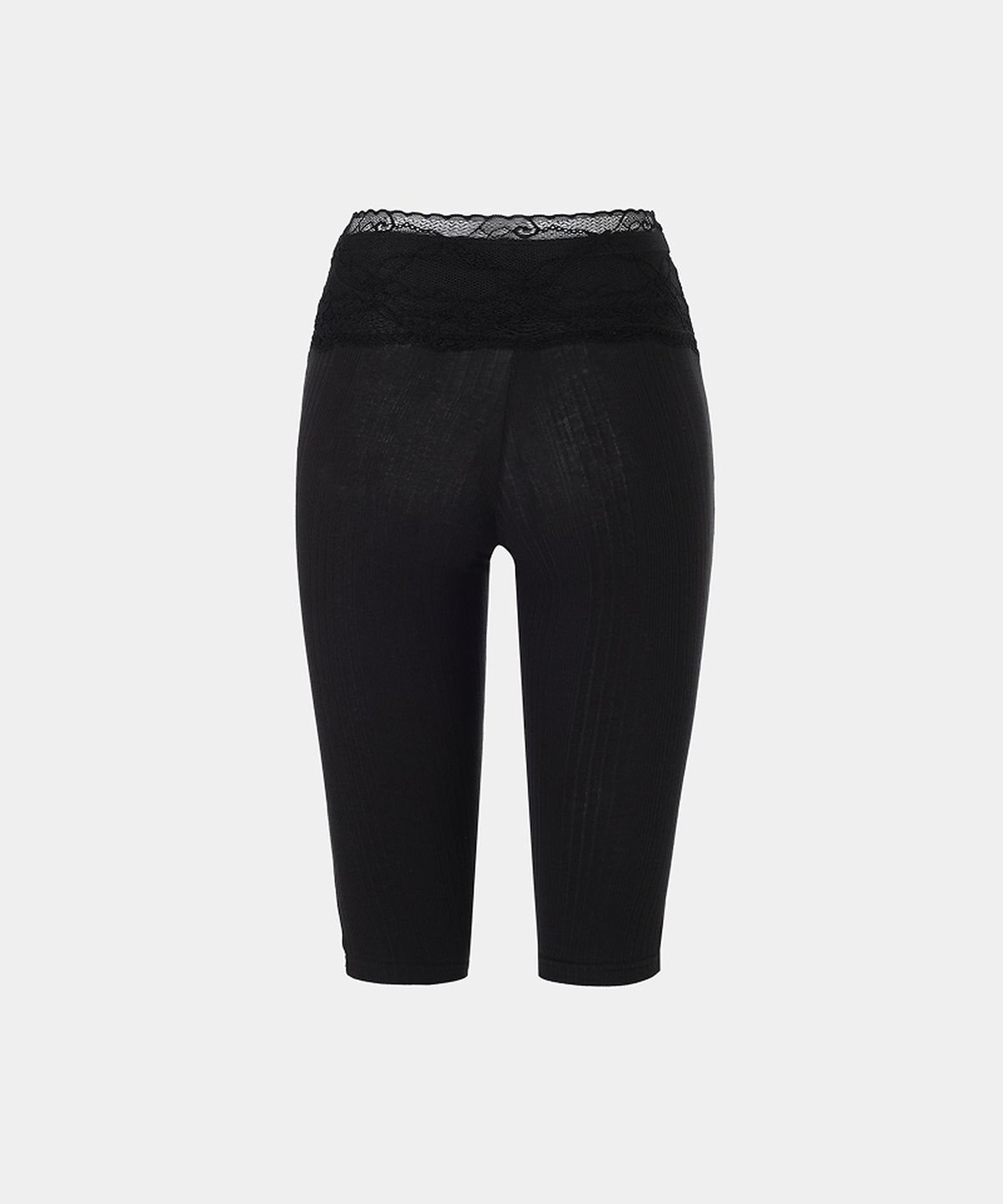 루펀(LOOFUN) Lace Rib Leggings / 레이스 립 레깅스 [Black]