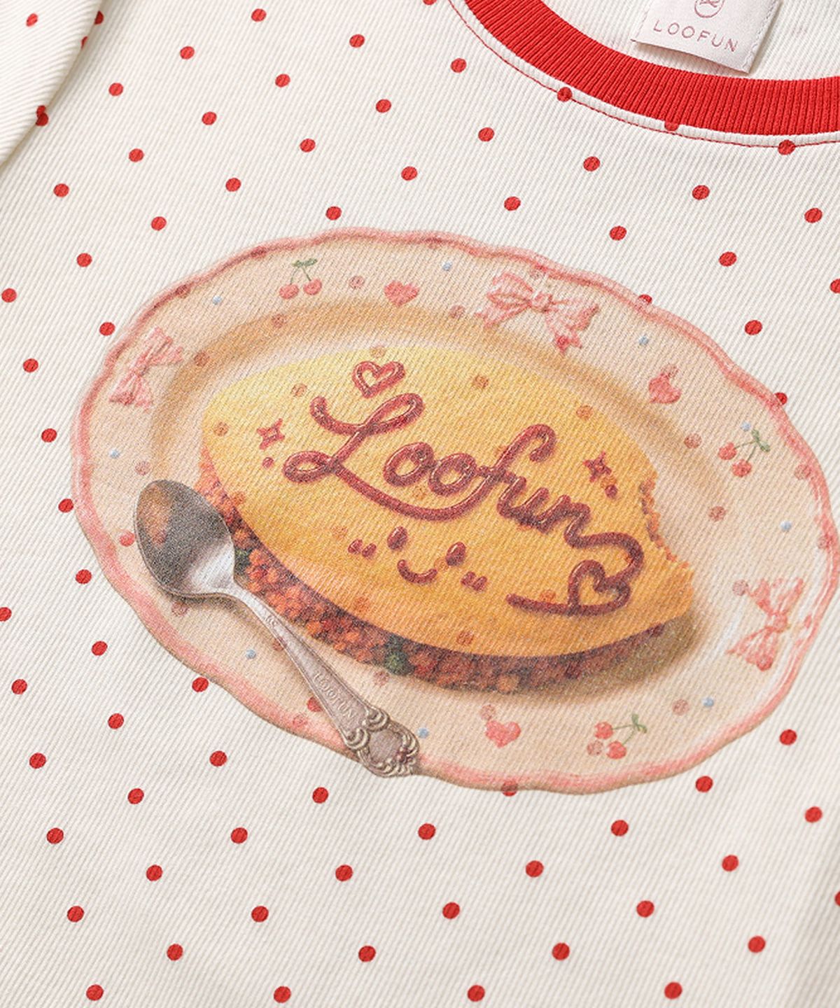 루펀(LOOFUN) Omurice Dot Tee / 오므라이스 도트 티 [Cream]