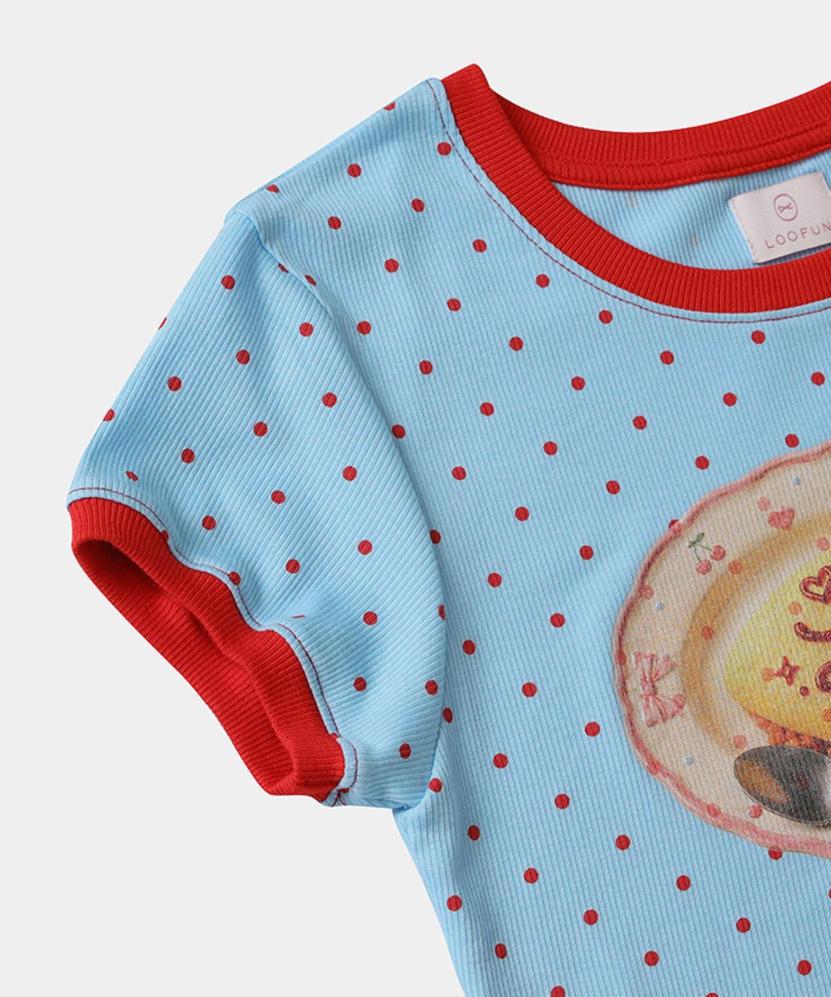 루펀(LOOFUN) Omurice Dot Tee / 오므라이스 도트 티 [Sky Blue]