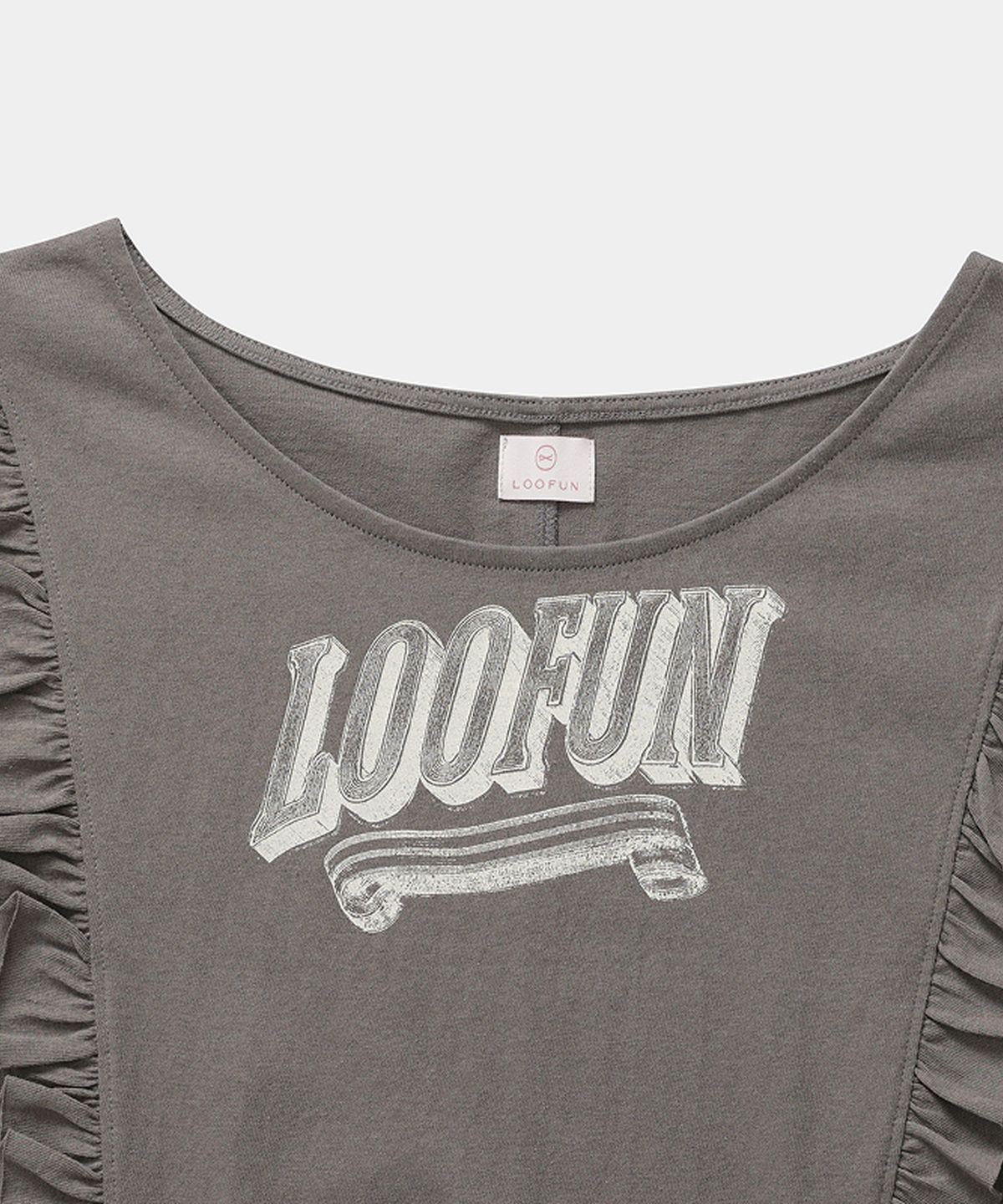 루펀(LOOFUN) Frill Batwing Tee / 프릴 배트윙 티 [Gray]