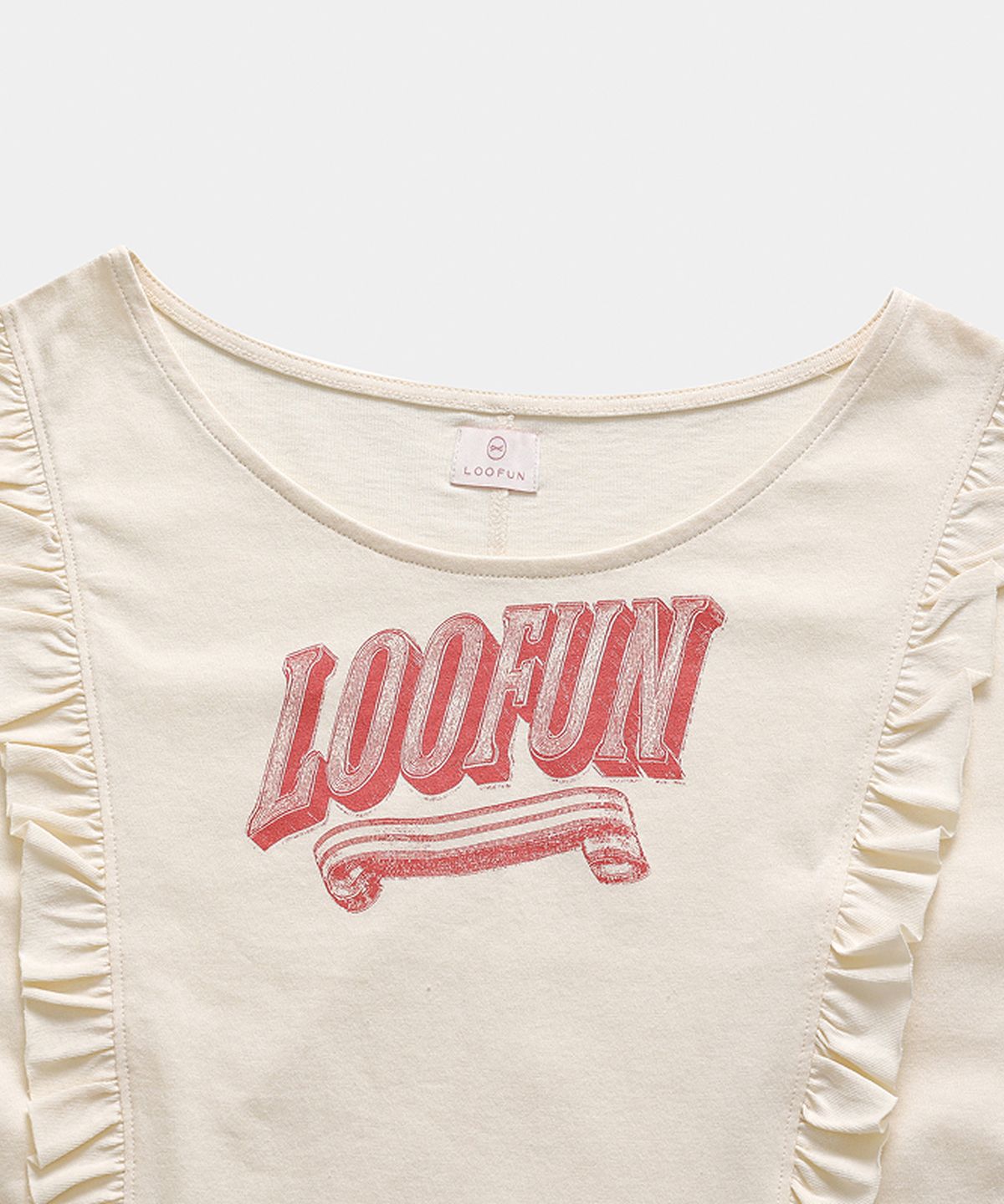 루펀(LOOFUN) Frill Batwing Tee / 프릴 배트윙 티 [Cream]