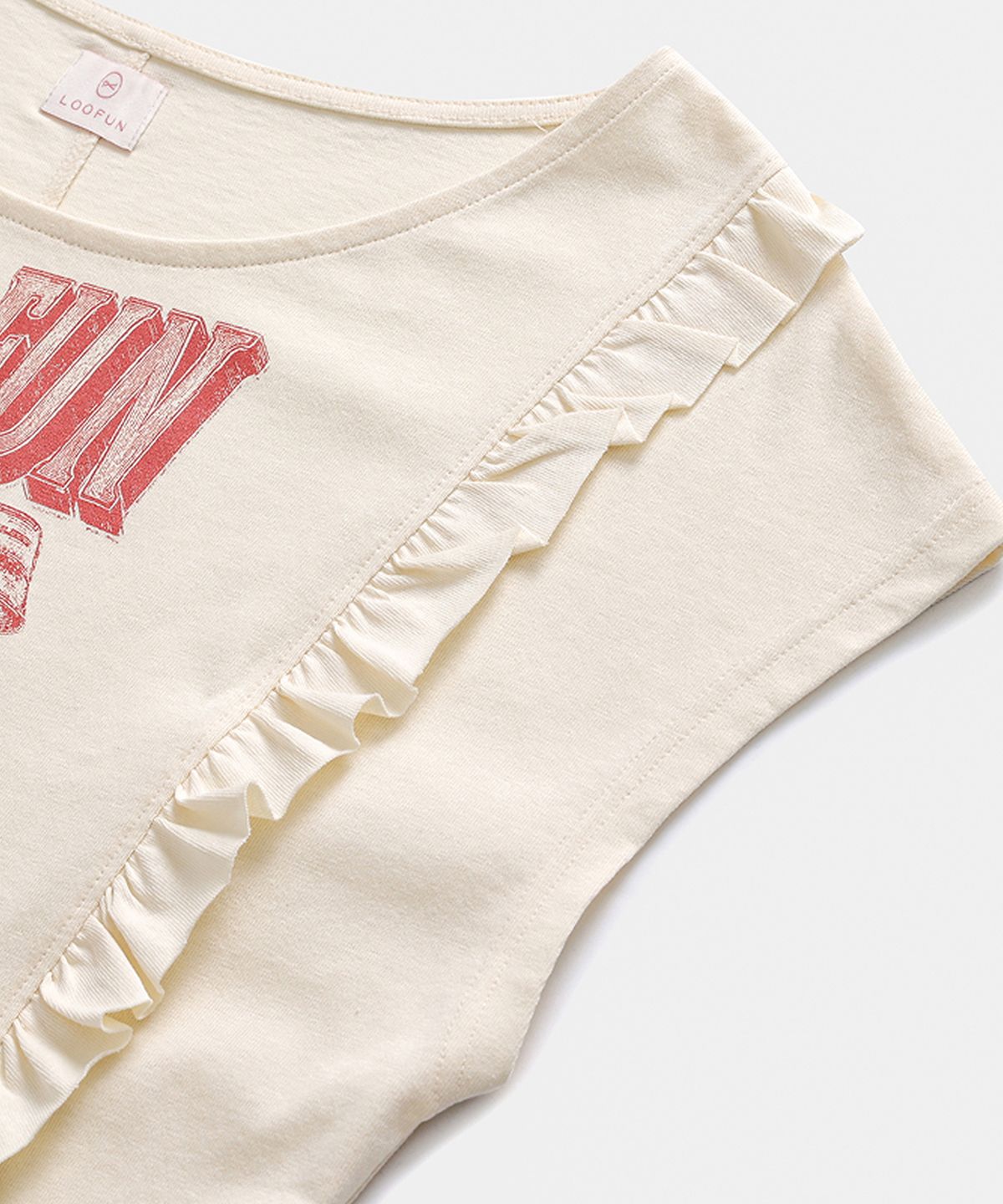 루펀(LOOFUN) Frill Batwing Tee / 프릴 배트윙 티 [Cream]