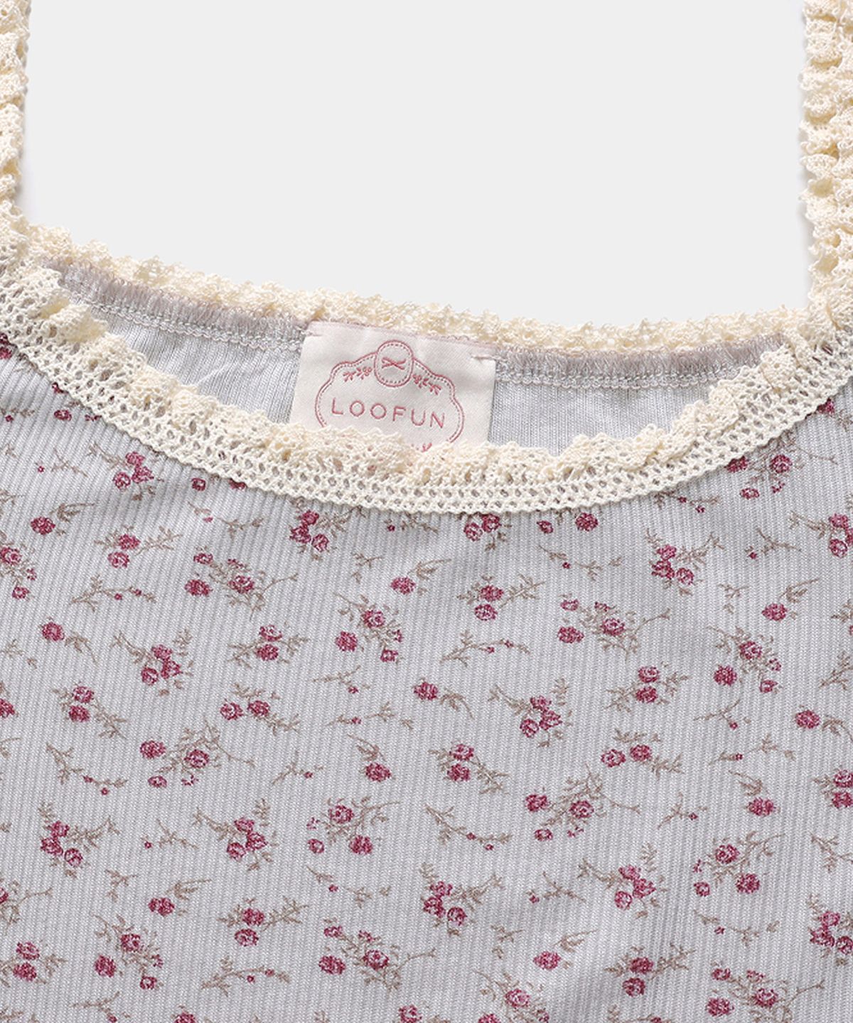 루펀(LOOFUN) Lace Trim Sleeveless / 레이스 트림 슬리브리스 [Gray]