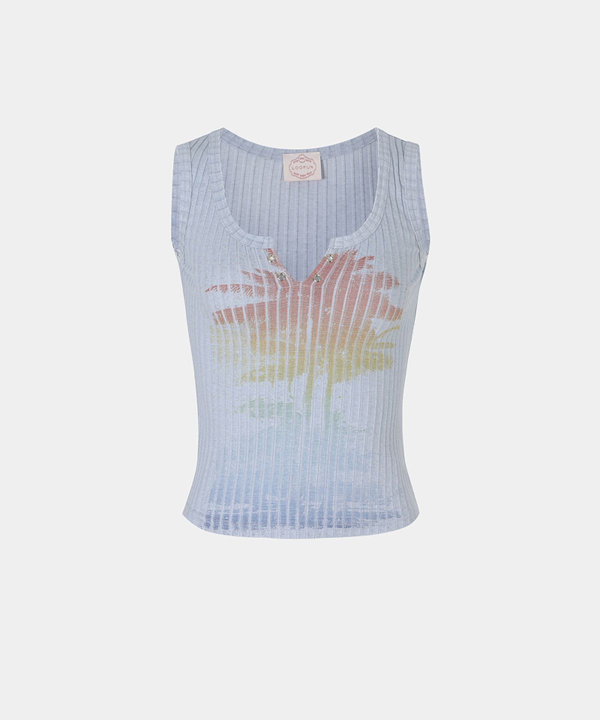 루펀(LOOFUN) Vintage Palm Tree Sleeveless / 빈티지 팜트리 슬리브리스 [Sky Blue]