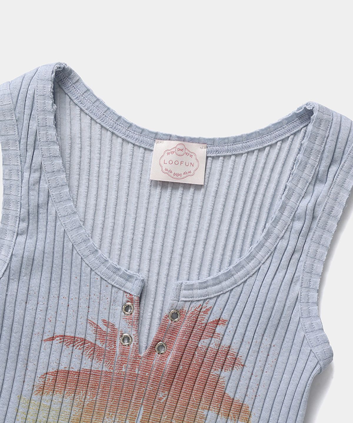 루펀(LOOFUN) Vintage Palm Tree Sleeveless / 빈티지 팜트리 슬리브리스 [Sky Blue]