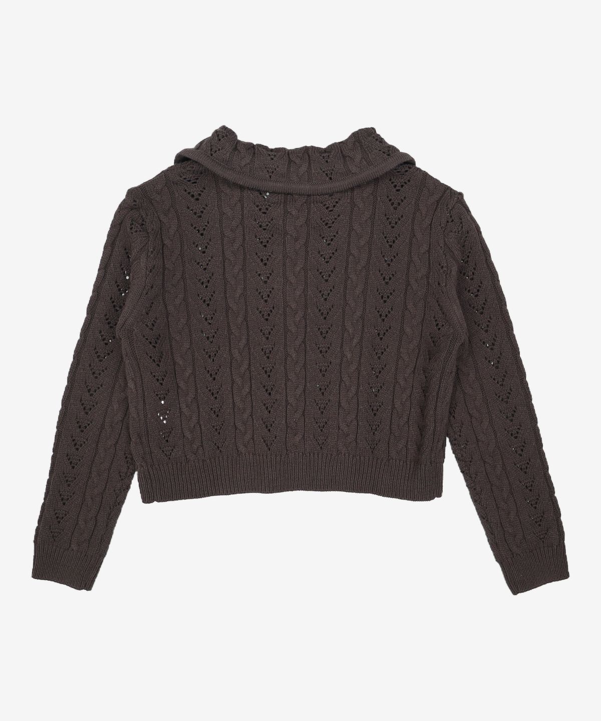 미쏘(MIXXO) 카라 포인트 케이블 크롭 가디건 MIWCKBT94T M