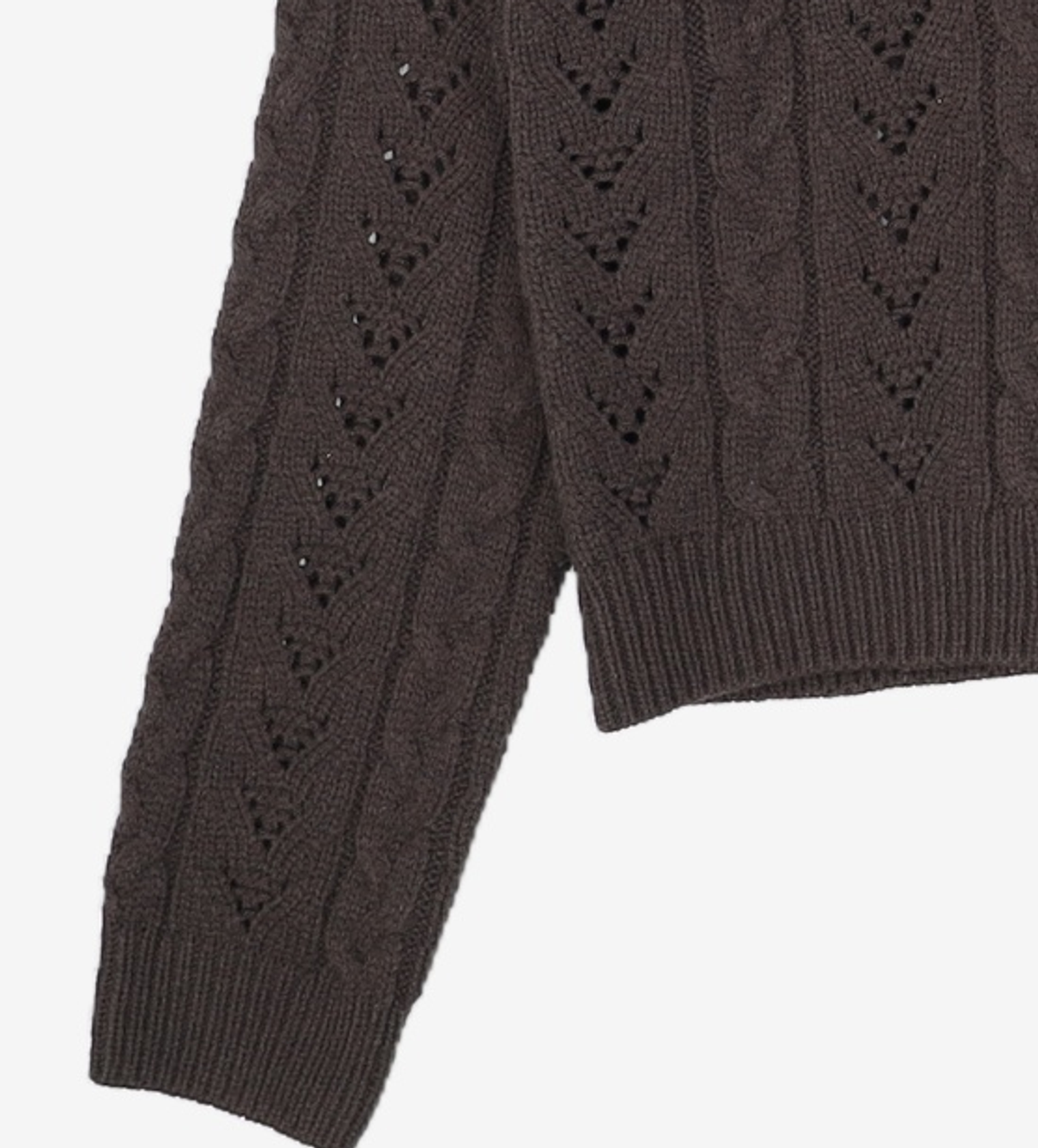 미쏘(MIXXO) 카라 포인트 케이블 크롭 가디건 MIWCKBT94T M