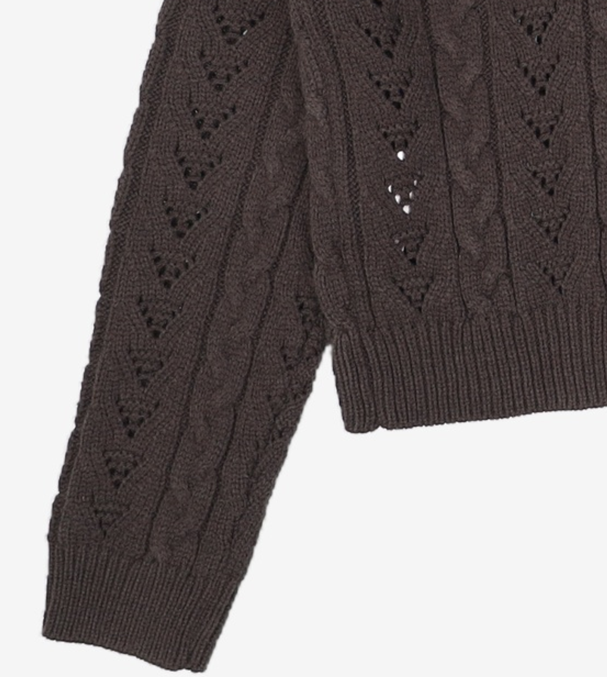 미쏘(MIXXO) 카라 포인트 케이블 크롭 가디건 MIWCKBT94T M