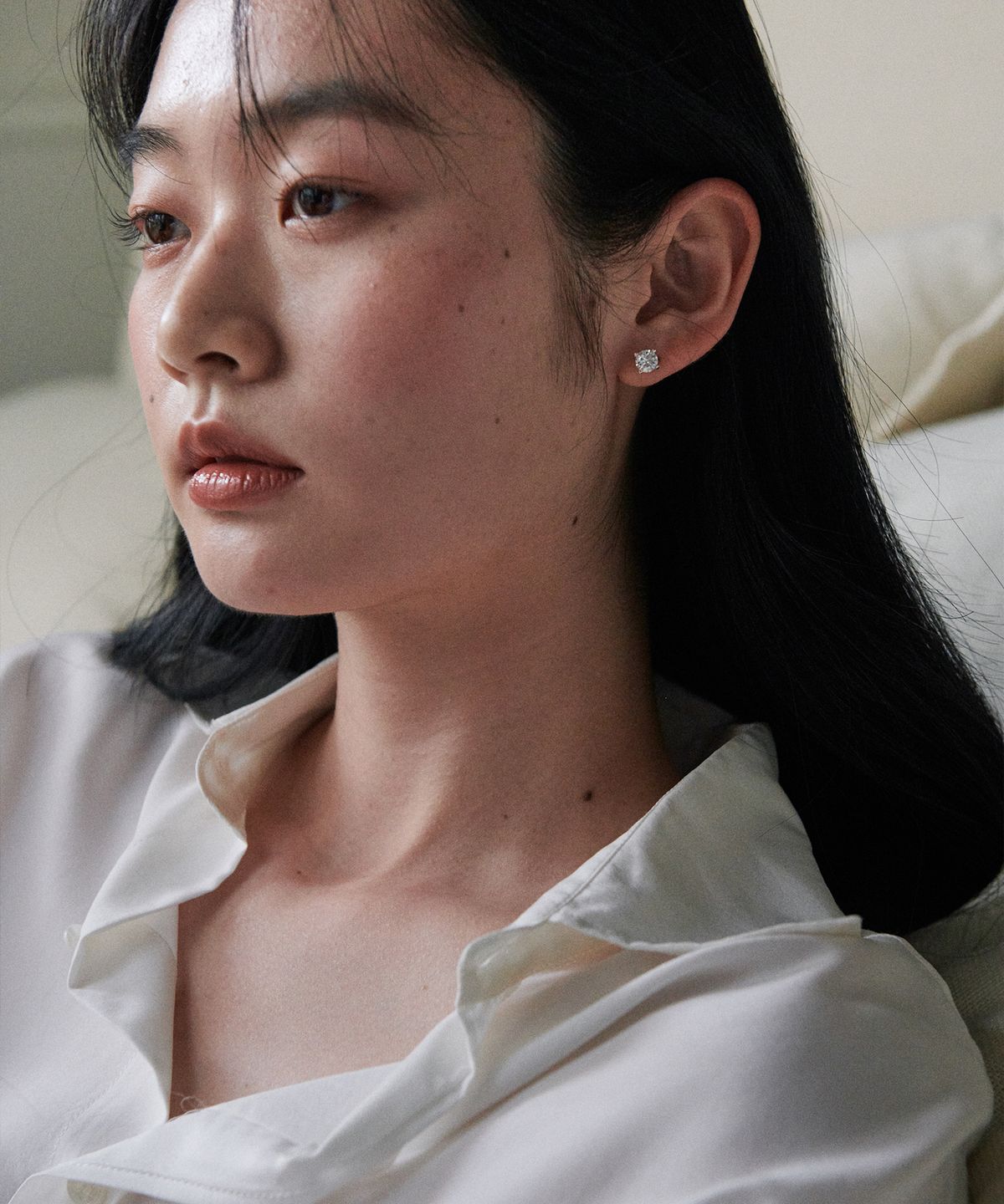 베흐트(VERTE) [925 silver] Deux.silver.233 / ecrin dew earring (6mm)