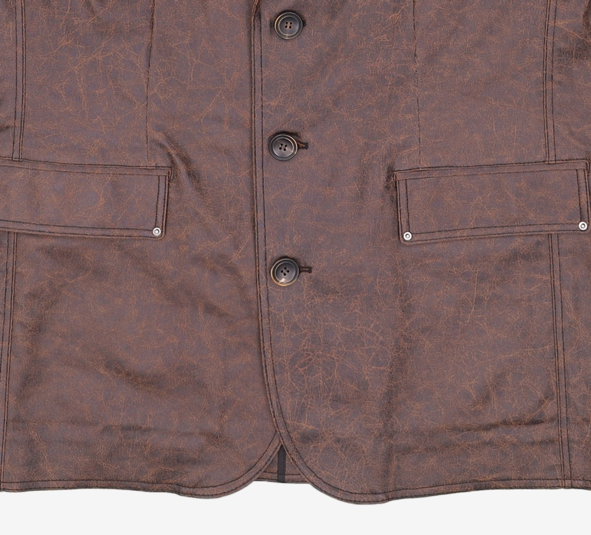메종미네드(MAISON MINED) CRACK COATING BLAZER BROWN L