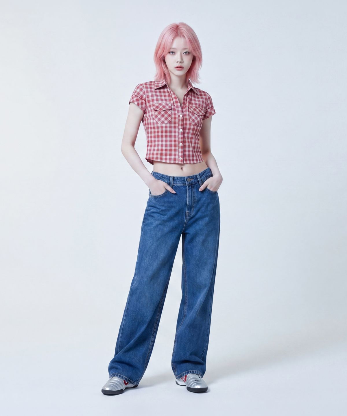 산토칼레(SANTO CALLE) 워싱 와이드 데님 팬츠 (진청)
