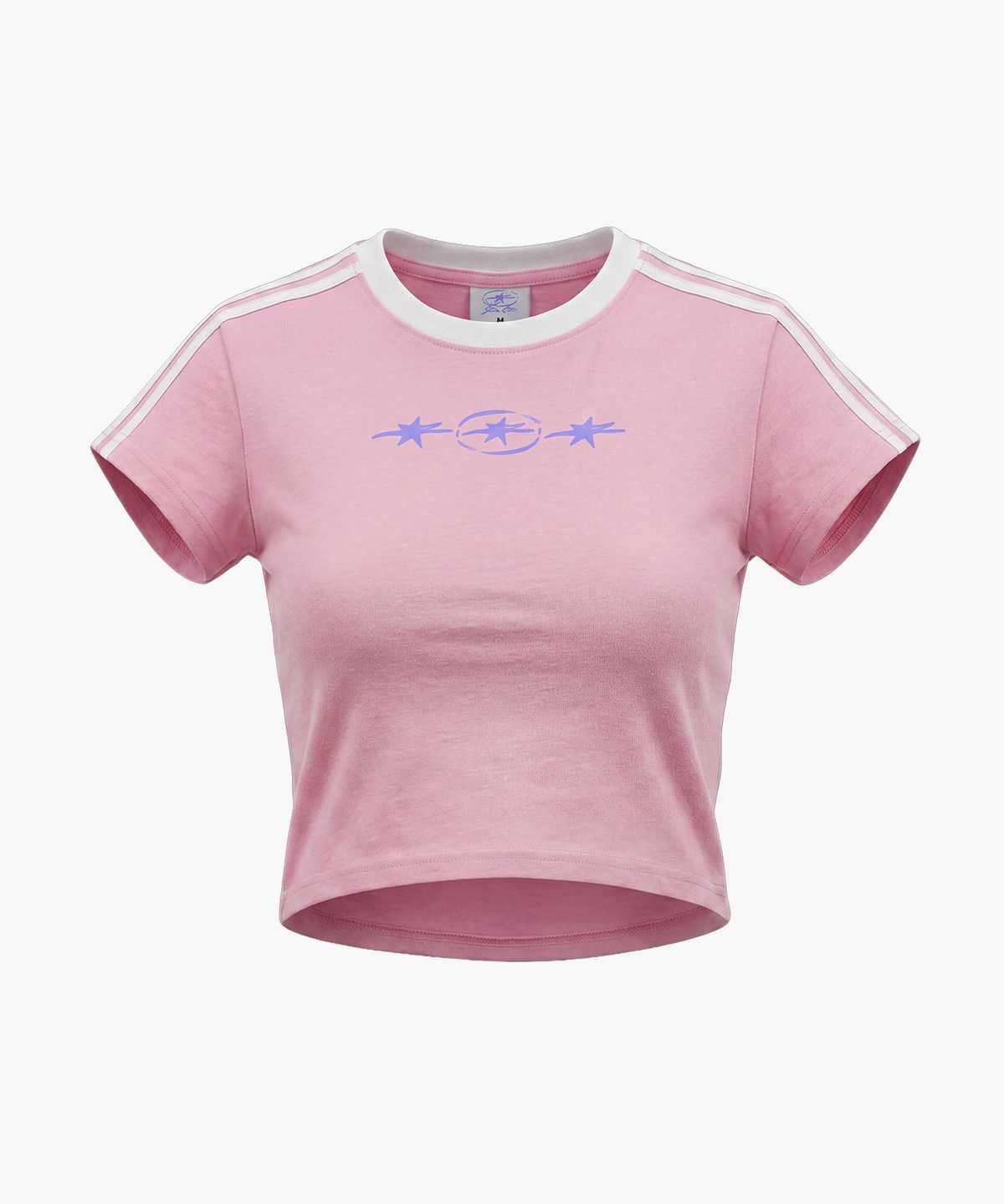 산토칼레(SANTO CALLE) 트레스 에스텔라 심볼 로고 세미 크롭 티셔츠 (핑크)