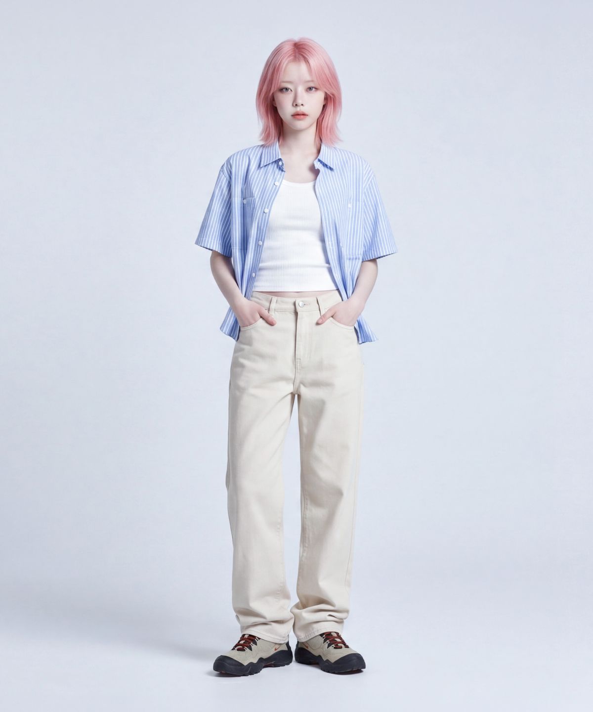 산토칼레(SANTO CALLE) 워싱 와이드 코튼 팬츠 (오트밀)