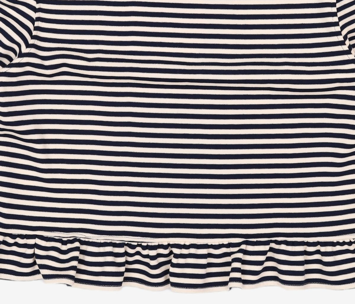 꼬모니노즈(COMONINOZ) W STRIPE HOOD ZIP-UP [NAVY] FREE
