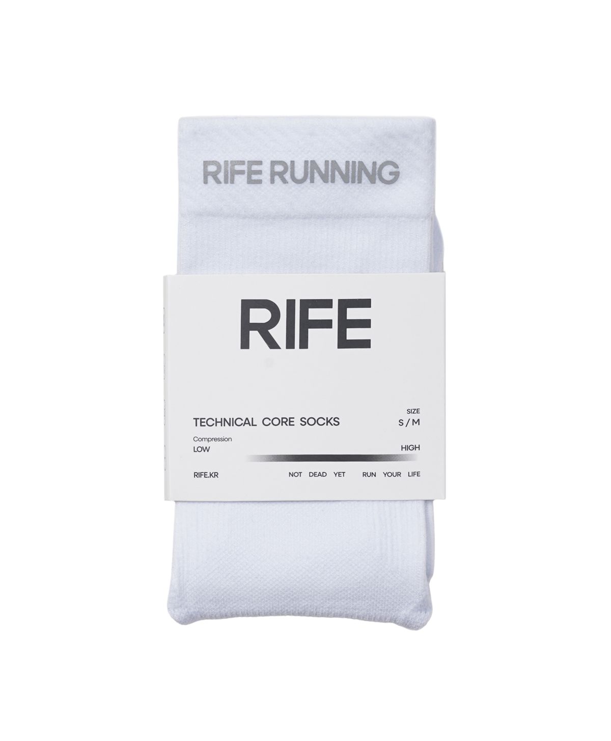 러닝라이프(RIFE) 테크니컬 코어 쿠셔닝 러닝 삭스 (화이트)