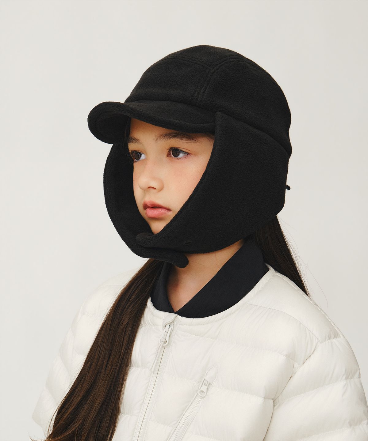 무신사 스탠다드 키즈(MUSINSA STANDARD KIDS) [시티 레저] 폴라 플리스 트루퍼 햇 [블랙]