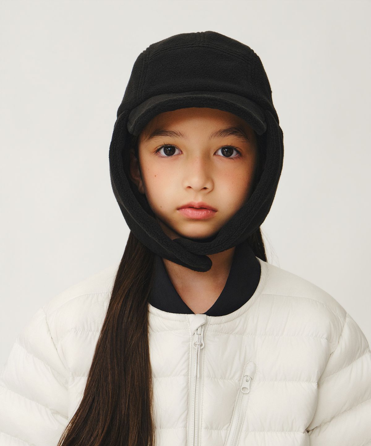 무신사 스탠다드 키즈(MUSINSA STANDARD KIDS) [시티 레저] 폴라 플리스 트루퍼 햇 [블랙]