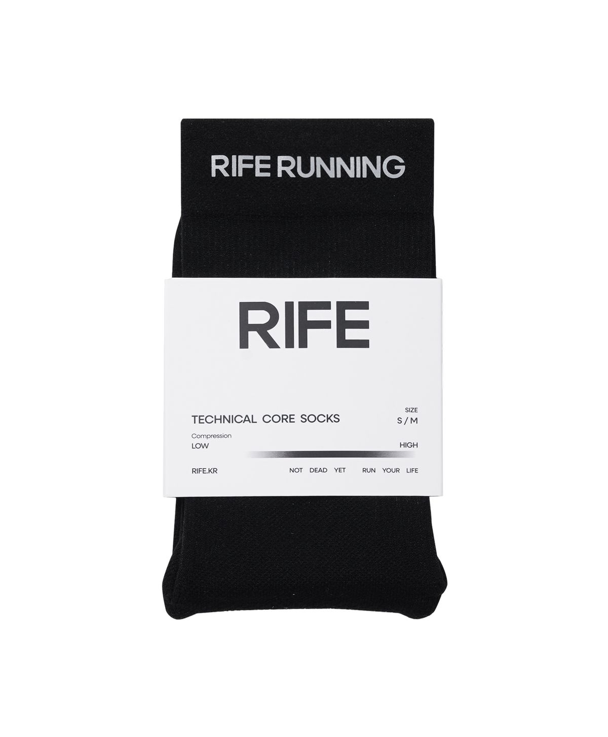 러닝라이프(RIFE) 테크니컬 코어 쿠셔닝 러닝 삭스 (블랙)