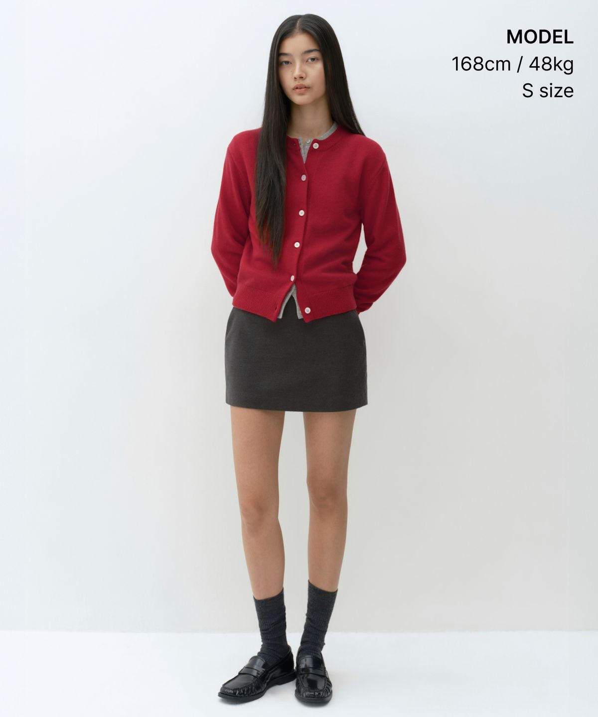 무신사 스탠다드 우먼(MUSINSA STANDARD WOMAN) [빅토리아 울] 우먼즈 라운드 넥 가디건 [레드]