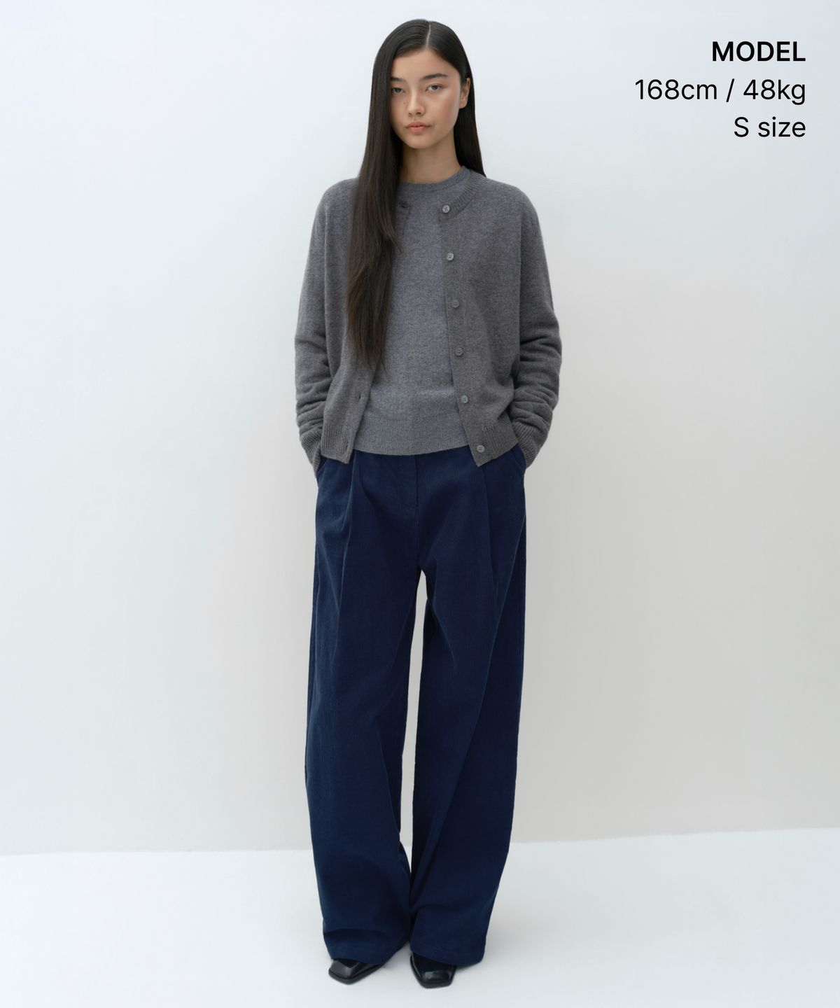 무신사 스탠다드 우먼(MUSINSA STANDARD WOMAN) [빅토리아 울] 우먼즈 라운드 넥 가디건 [헤더 그레이]