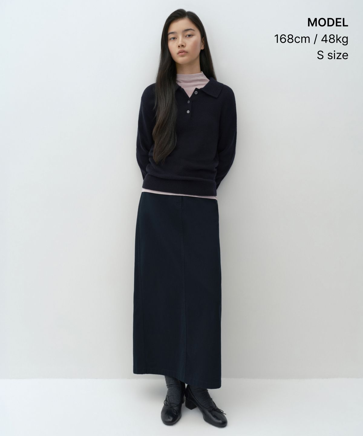 무신사 스탠다드 우먼(MUSINSA STANDARD WOMAN) [빅토리아 울] 우먼즈 칼라드 니트 [네이비]