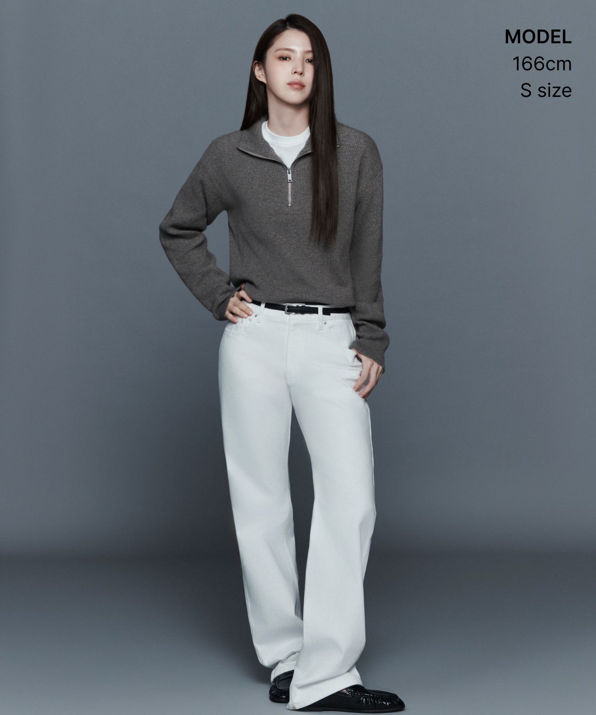 무신사 스탠다드 우먼(MUSINSA STANDARD WOMAN) [빅토리아 울] 우먼즈 미니멀 리브드 쿼터 집 스웨터 [토프]
