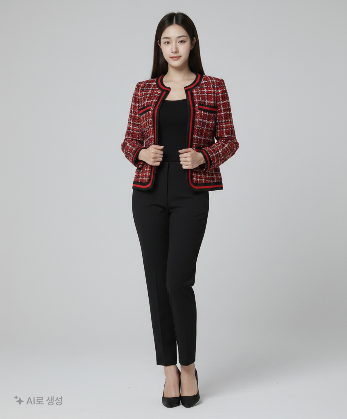 미쏘(MIXXO) 배색라인 트위드 자켓 MIWJK9214G M