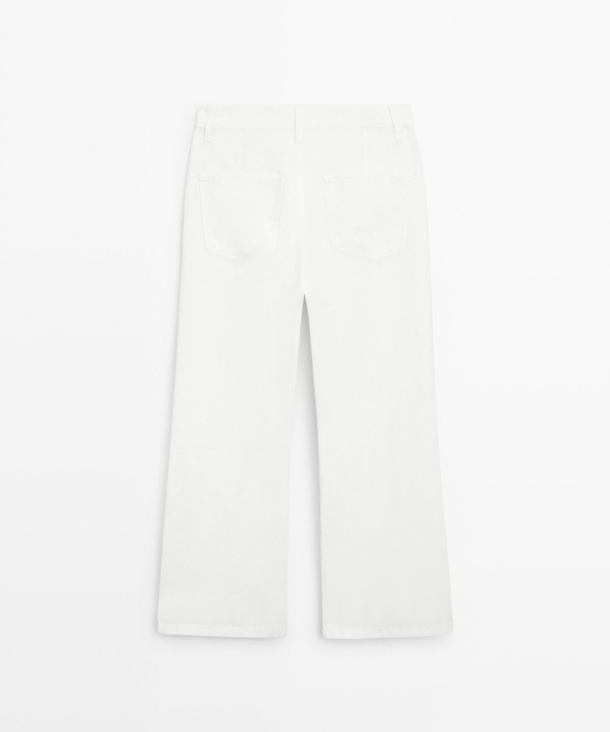 마시모두띠(MASSIMO DUTTI) 100% 린넨 크롭 플레어 팬츠