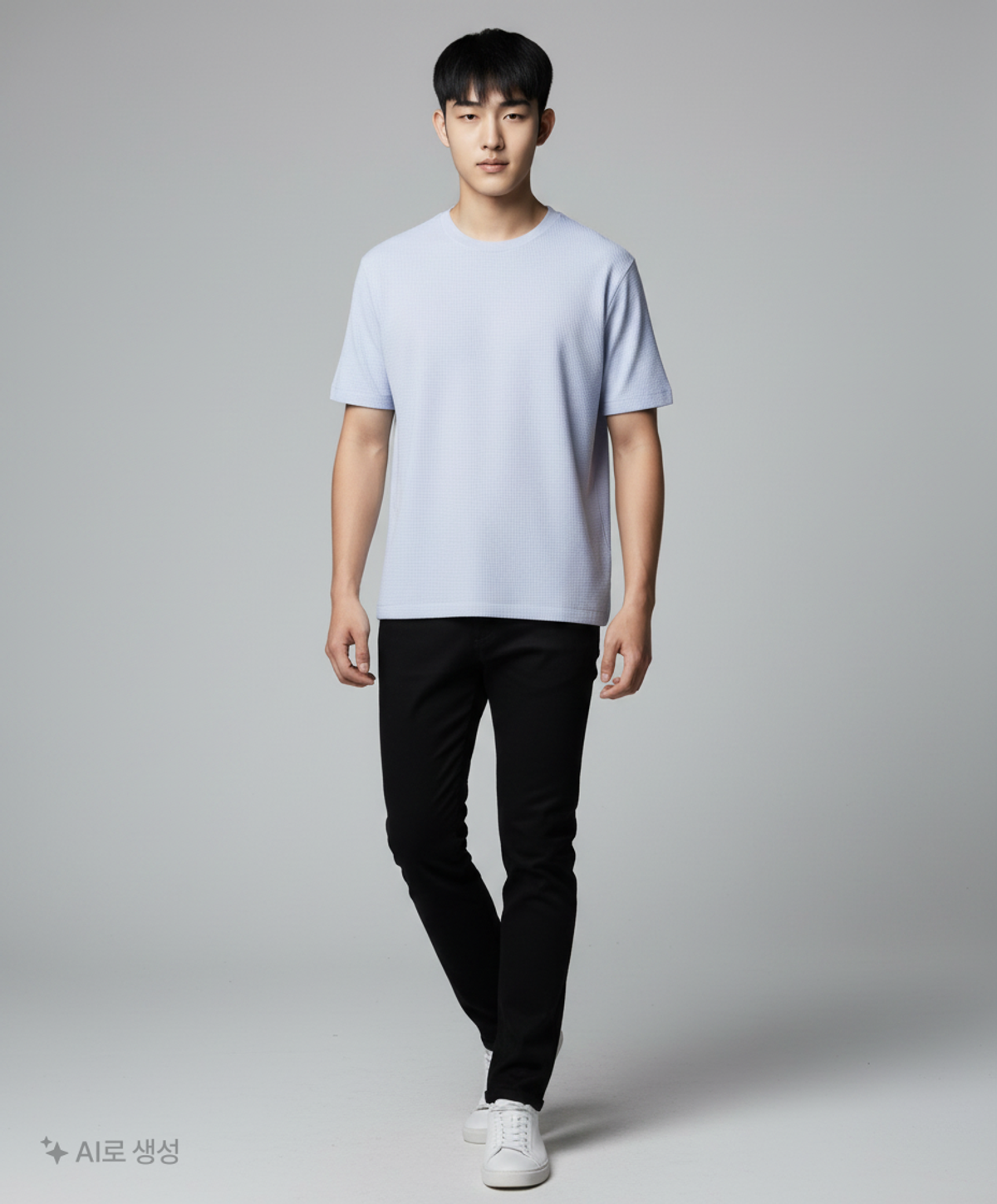 가먼트레이블(GARMENT LABLE) Shory Sleeve Waffle Knit - Sky Blue S