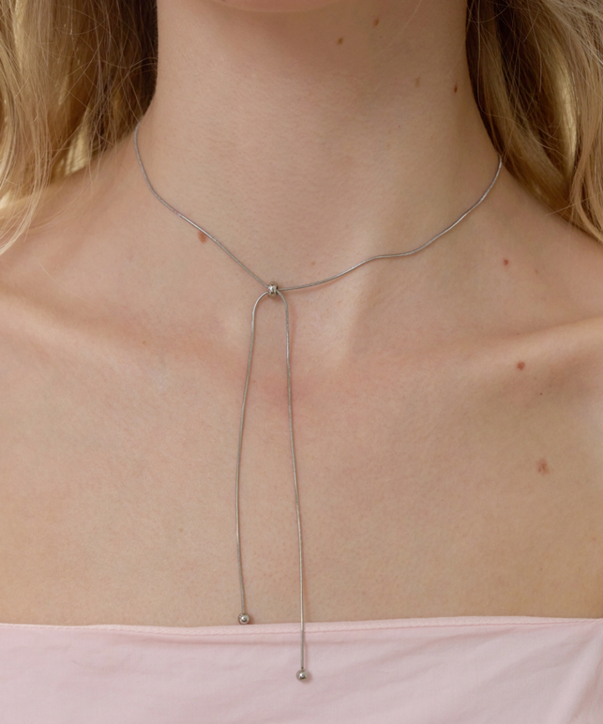 판타스틱 플래닛(FANTASTIC PLANET) two line snake chain necklace