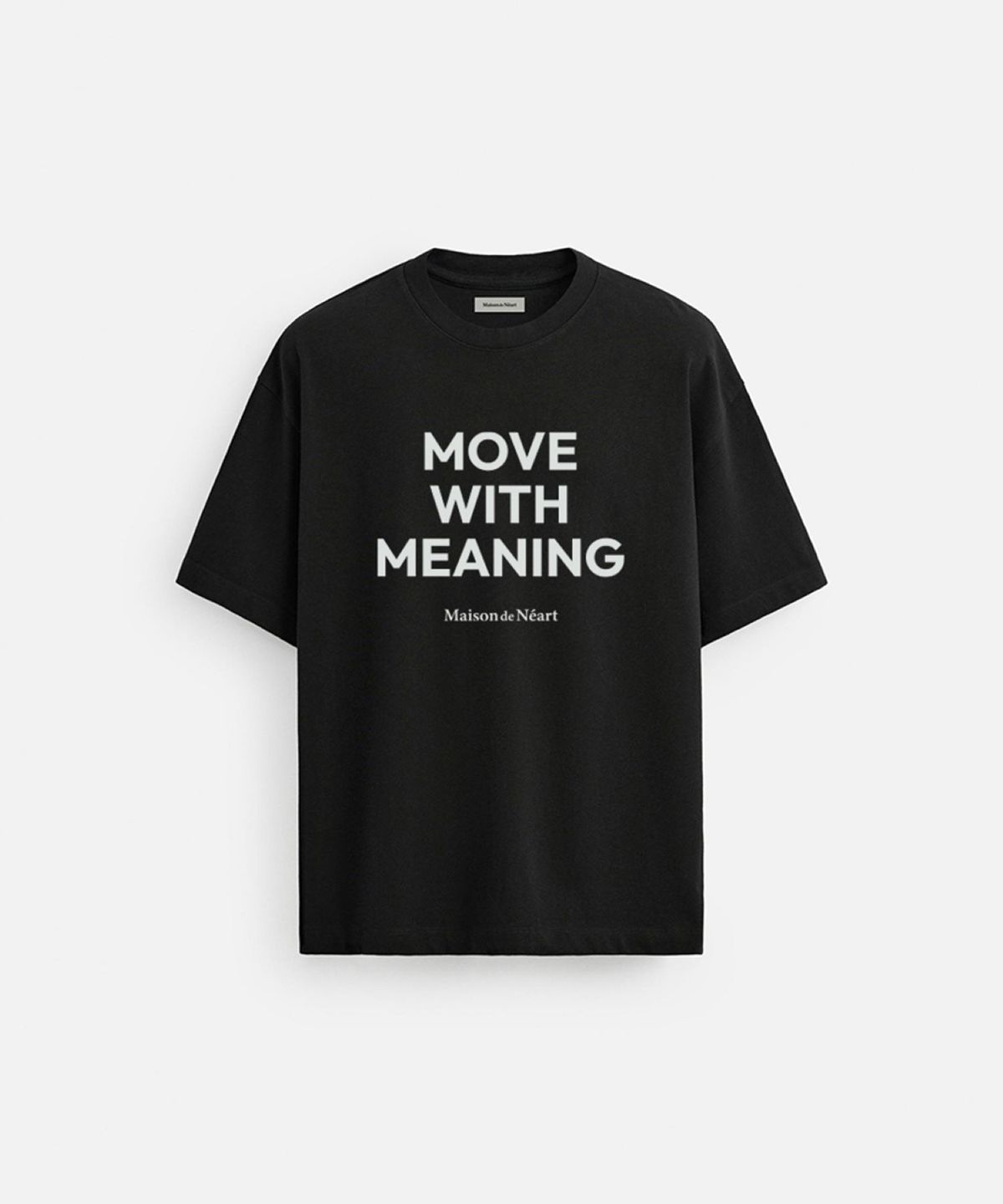 메종니아트(MAISON DE NEART) [남녀공용] MOVE 로고 면 16수 반팔 티셔츠_(2color)