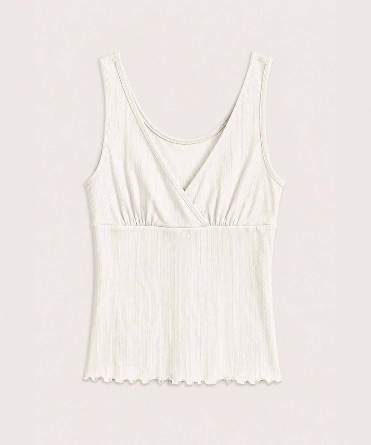 320쇼룸(320SHOWROOM) Punching Shirring Wrap Sleeveless Top Ivory