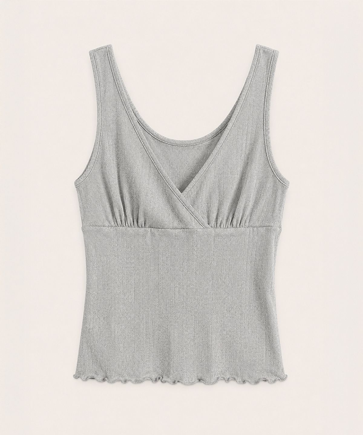 320쇼룸(320SHOWROOM) Punching Shirring Wrap Sleeveless Top Gray