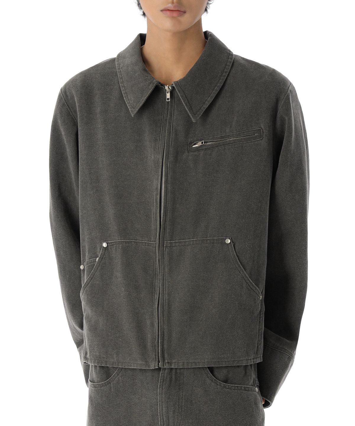 헤일로(HAIILO) Miled Work Jacket (Cement-charcoal)