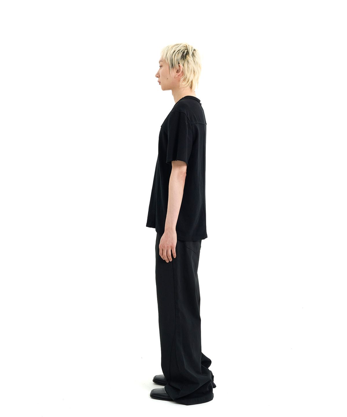 래크로프(LACKROPE) CARGO FLARED TROUSERS - BLACK